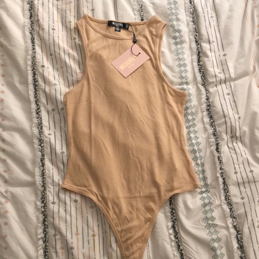 Missguided ribbed racer back bodysuit